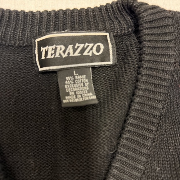 Vintage 90’s Black Cardigan with Giraffe Design - Picture 2 of 4